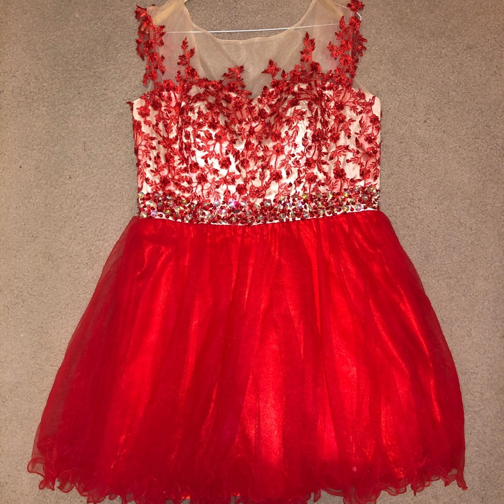 Red Floral Cocktail Dress
